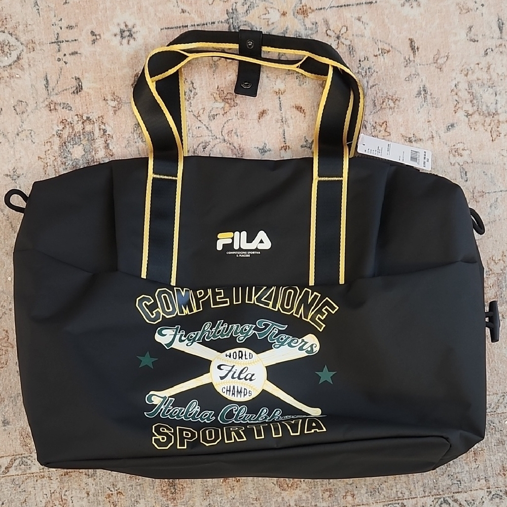 Fila Black Sports Duffel Bag